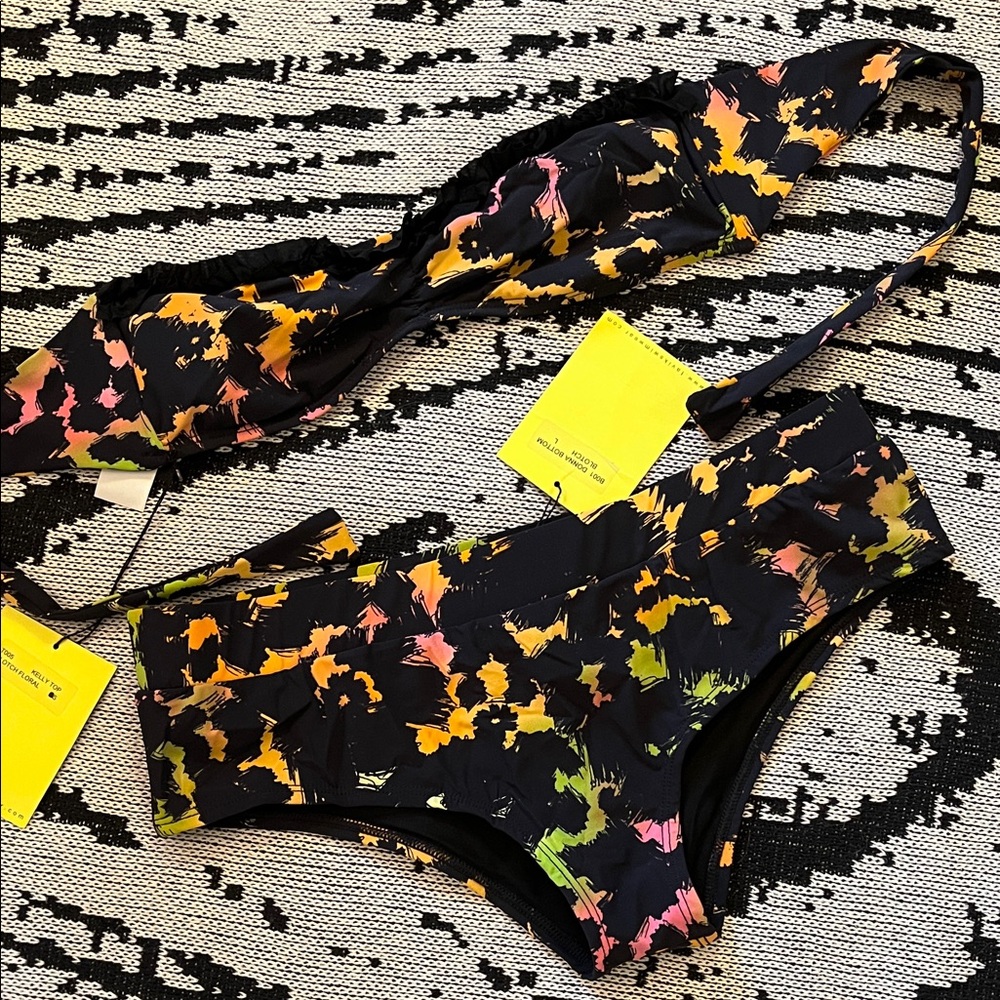 NWT Tavik Kelly Bandeau Top S / Donna Bottom in Blotch Floral L